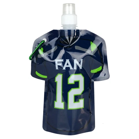 Seattle 12 Fan Jersey Style Flexible Water Bottle For Backpacking Cover