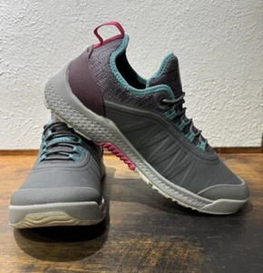 Muck Women's Outscape Lace Up Shoe - Dark Gray/Teal/Pink Size 9 - Picture 1 of 8