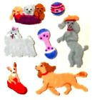 Fuzzy DOGS, PUPPY DOG Sandylion Stickers   ~VINTAGE~