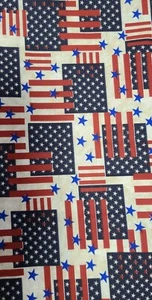 BTY X 44"W Fabric Stars and Stripes By Santee Patriotic Quilting Sewing Crafting - Picture 1 of 5