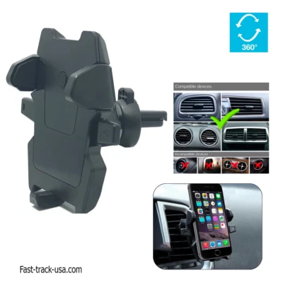 360 Degree Rotation Car Air Vent Mount Cell Phone Holder - Easy One-Touch Operat - Image 1 of 4