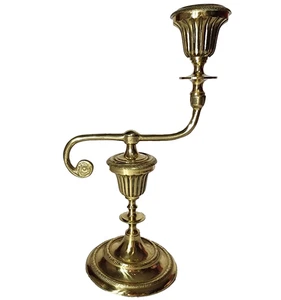 Candelabro giratorio vintage de latón 11" asimétrico para decoración del hogar estante - Imagen 1 de 10
