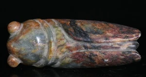 3.1''China Hongshan Culture Old Jade Insect Cicada Cicala Got it Amulet Pendant - Picture 1 of 8
