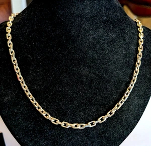 Heavy sterling silver 18 inch fancy cable link chain 26.8 gms - Picture 1 of 7