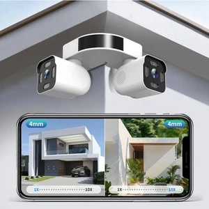 Dual Lens WiFi Outdoor Cameras For Home Security, 2.5K/5MP House Cameras With... - Picture 1 of 9