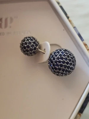 Bomb Party September Earrings ER10035 “Always In Longing” LC Sapphire Hematite - Image 1 of 4