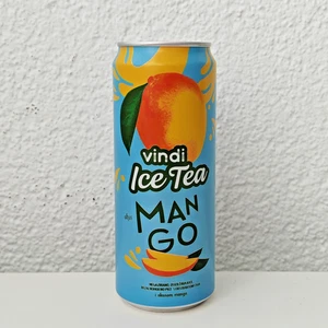 Lattina di tè ghiaccio Vindi Mango vuota 2025; 330 ml/11,2 fl oz FONDO aperto (Croazia) - Foto 1 di 8