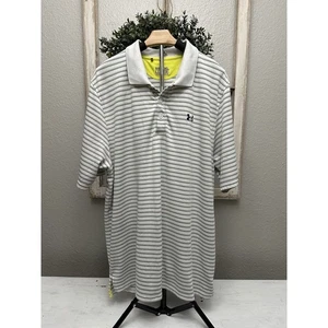 Under Armour Heatgear Loose Athletic Golf Poloshirt Herren 2XL weiß gestreift - Bild 1 von 12