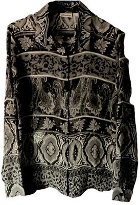 Camisa Liz Baker Mujer Med Transparente Top Botón Cachemira, Hoja, Estampado Animal, Tira, Foto 1 de 4