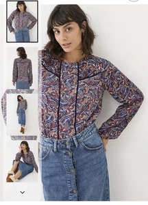 FatFace Charlee Abstract Butterfly Print Blouse – Women’s Size 10 Boho Top - Picture 1 of 7