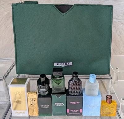 MENS LUXURY COLOGNE MINIS PRADA, VALENTINO, VERSACE,D&G, VICTOR & ROLF, RABANNE - Image 1 of 4