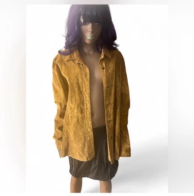 Abrigo/camisa hippie grande Brandon Thomas 100 % gamuza cuero Foto 1 de 4