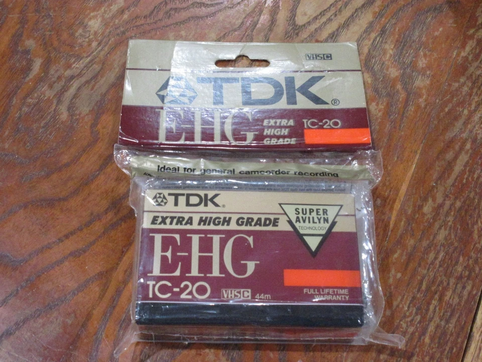 Vtg TDK E-HG TC-20 VHS-C Extra High Grade Camcorder Blank Tape Sealed NEW - Imagem 1 de 1