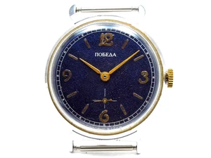 OROLOGIO DA POLSO UOMO VINTAGE RUSSIA SOVIETICA URSS POBEDA ZIM MECCANICA FUNZIONANTE RARO - Foto 1 di 16