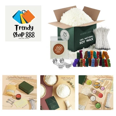 Natural Soy Wax and DIY Candle Making Supplies - 15 Lbs Soy Candle Wax Flakes... - Image 1 of 4