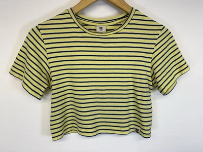 Lucy & Yak Top Yellow & Blue Stripe Organic Cotton Short Sleeve M UK 10/12 - Image 1 of 4