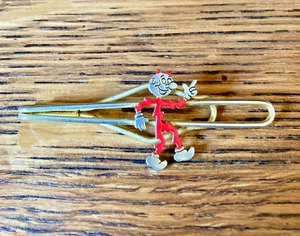 VINTAGE 1950s READY KILOWATT TIE CLASP -  Metal Gold Tone with Red Enamel - Picture 1 of 2