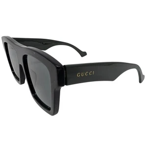 Gucci GG0962S 009 occhiali da sole uomo quadrati nero-verde/grigio occhiali di design - Foto 1 di 14