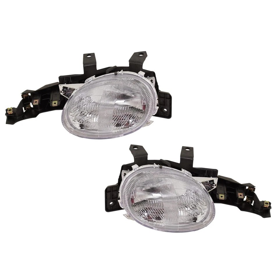 Headlight Set For 95-99 Dodge Neon Plymouth Neon Left & Right Side w/ bulb - Image 1 of 4