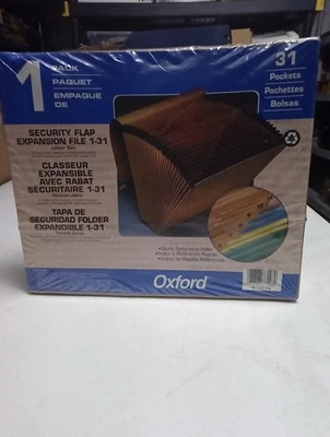 Oxford Security Flap Expansion File 1-31 Letter Size 31 Pocket - NEW SEALED  - Image 1 of 4