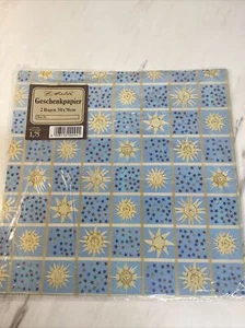 Vintage Geschenkpapier Geschenkpapier blaue Sterne 50x70cm Geschenk Sammlerstück *H - Bild 1 von 4
