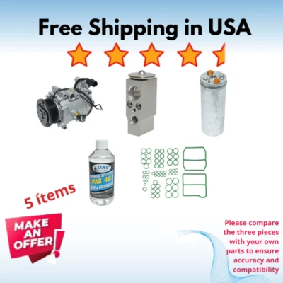 Compressor & Valve A/C Fit Mitsubishi Galant 1999-2000 - Image 1 of 4