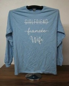 T-shirt manica lunga RAGAZZA FIDANZATA moglie media, blu - Foto 1 di 4