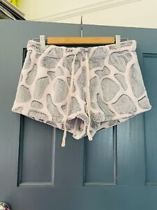 Boux Avenue Fluffy Pink and Grey Animal Print Pj Bottom - Shorts Size Small