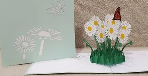 Bellissima cartolina 3D pop up da giardino margherita.(Festa della mamma, compleanno, stare bene, grazie - Foto 1 di 9