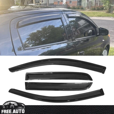 Fits 14-23 Mitsubishi Mirage Hatchback Window Visors Sun Rain Deflector Set 4Pc - Image 1 of 4
