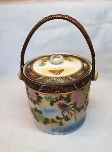 japanische keramik Deckeldose Keksdose Bonboniere Handgemalt um 1900 - Picture 1 of 6
