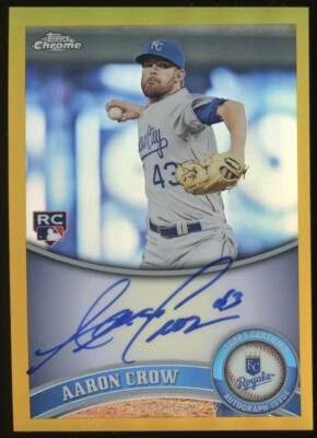 2011 Topps Chrome Rookie Auto Gold Refractor /50 Aaron Crow #220 Rookie Auto RC - Image 1 of 2
