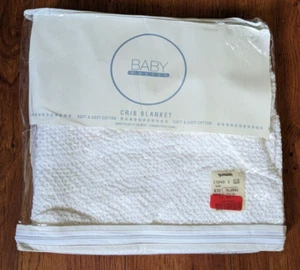 NOS Baby Martex CRIB BLANKET Knit Cotton White 36x50 TJ-Maxx Unisex Soft Cozy - Imagen 1 de 5