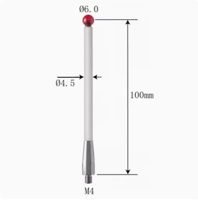 M4 A-5000-3712 CMM Touch Probe Stylus 6mm Ruby Ball CNC Probe Tip Ceramic shaft - Image 1 of 4