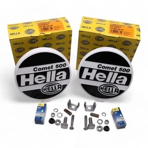 Pair HELLA Comet 500 Spot light/lamp & Cover Defender /Discovery 1F4 005 750 101 - Picture 1 of 10