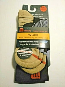 MEDICORE Black Work Anti Blister Crew Socks S/M Fits Mens 5-8 Womens 6.5 - 9.5 - Picture 1 of 3