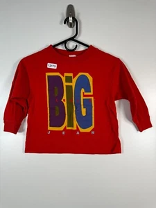 Vtg Levis Kids Unisex Big Levis Pullover Long Sleeve T Shirt Red Sz 7 14.5x17 - Picture 1 of 7