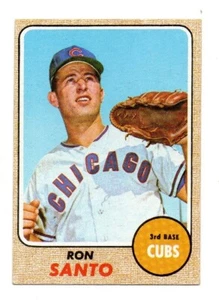 Ron Santo 1968 Topps #235 Chicago Cubs HOF angoli belli e superficie liscia - Foto 1 di 2