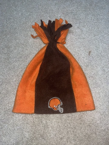 Cleveland Browns Vintage Fleece Striped Hat With Embroidered Helmet Cover