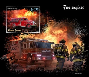 Fire Trucks Fire Engines MNH Stamps 2023 Sierra Leone S/S - Picture 1 of 1