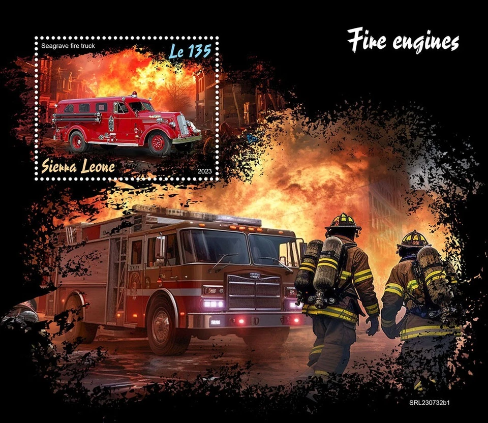 Fire Trucks Fire Engines MNH Stamps 2023 Sierra Leone S/S - Image 1 of 1