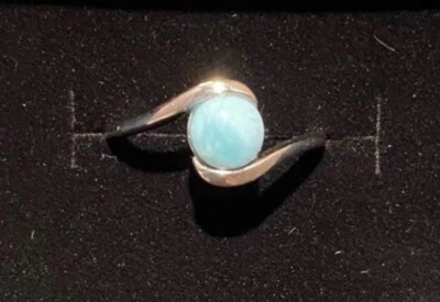 Genuine Larimar Silver Ring 925 Sz 7 Or 8 - Image 1 of 4