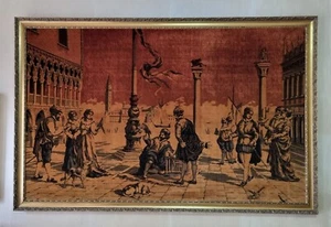 arazzo vintage piazza san marco venezia in cornice cm 200 x cm 130 usato - Imagen 1 de 5