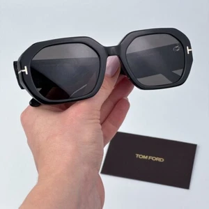 Tom Ford Women Sunglasses Black Smoke Square VERONIQUE-02 FT0917 01A BRAND NEW - Picture 1 of 12