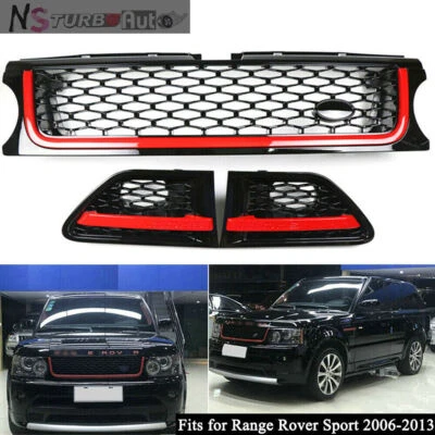 3Pcs Fits for Land Rover Range Rover Sport 2010-2013 Front Grille Side Vent Trim - Imagem 1 de 4