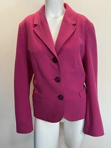 Cropped Blazer Jacket Women's Size 12 Barbie Pink Wool & Cashmere Blend - Picture 1 of 8