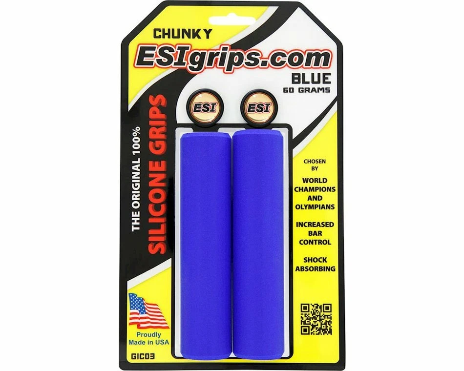 NEW ESI Grips Chunky Silicone Grips (Blue) (32mm) - Изображение 1 из 1