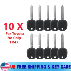 10X SOLID HEAD TRANSPONDER KEY SHELL CASE BLANK W/ CHIP SLOT FOR TOY43 TR47 - Foto 1 di 7