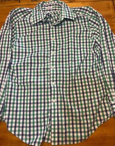 Camisa de manga larga Izod 18 para hombre vestido con botones verde a cuadros - Imagen 1 de 14