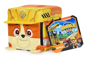 Paw Patrol Escombros y Crew RUBBLE 4" Cubo Cuadrado Apilable Juguete de Peluche Edades 3+ Nuevo con Etiquetas - Imagen 1 de 3